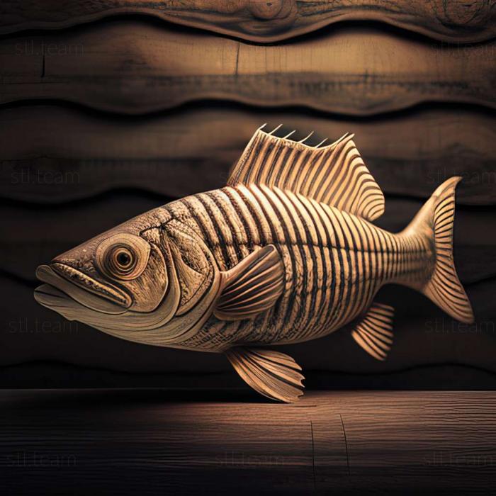 3D model Striped barbus fish (STL)